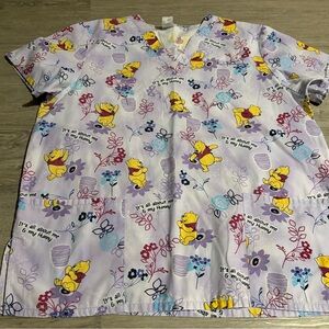 Large Scrub Top - Winnie the Pooh Print